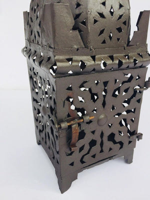 Moroccan Hurricane Metal Candle Lantern Indoor or Outdoor