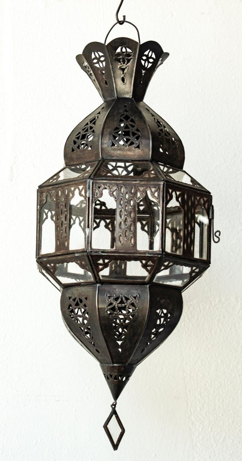 Handcrafted Moorish Glass Lantern Octagonal Shape