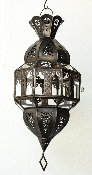 Handcrafted Moorish Glass Lantern Octagonal Shape