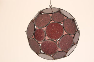 Handcrafted Moroccan Moorish Lavender Glass Lantern or Orb Pendant