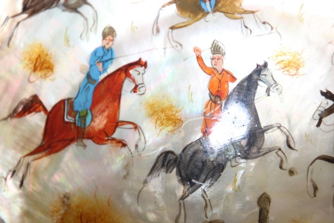 Middle Eastern Miniature Painting on Shell