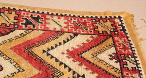 1960s Moroccan authentic Berber Rug Orange Yellow and Ivory 10 ft x 5ft.