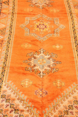 1960s Moroccan Berber Rug Burnt Orange 16ft Long