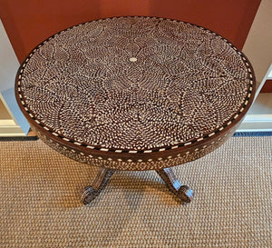 Anglo Indian bone inlaid Center Pedestal Table
