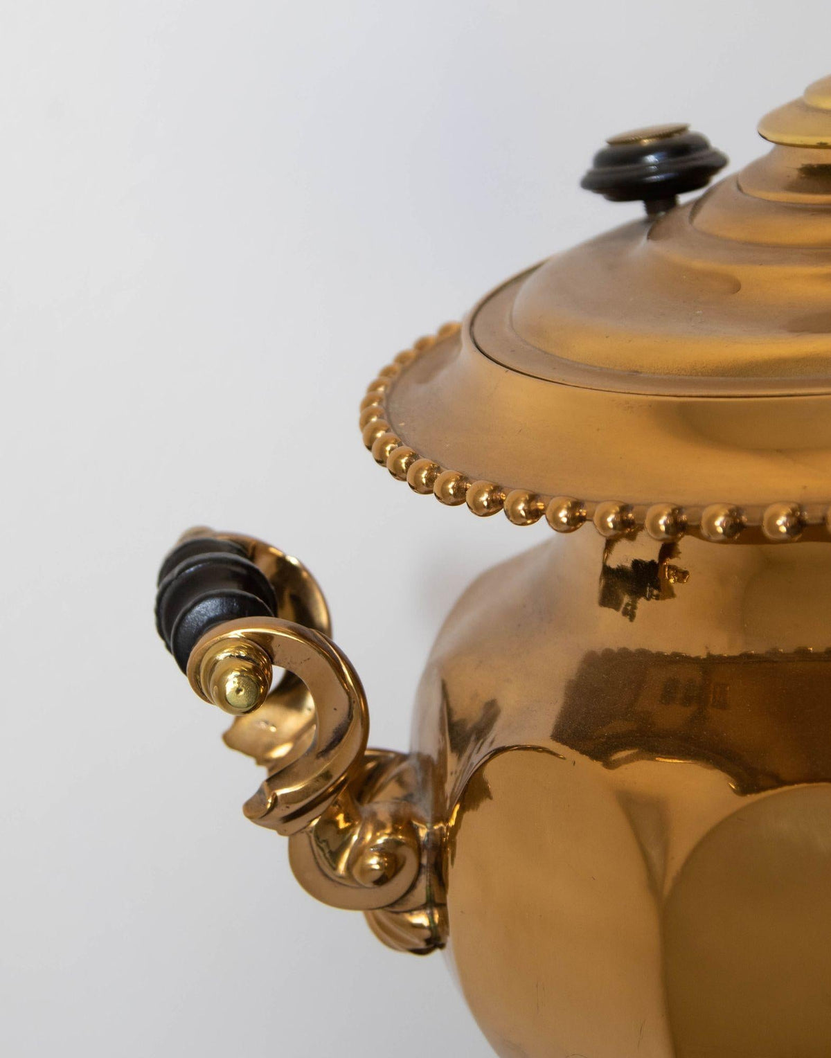 Antique Russian Polished Brass Samovar Table Lamp 19th C