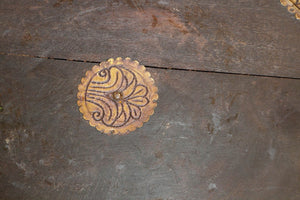 Indian Star Shape Wooden and Brass Low Coffee Table 1950s