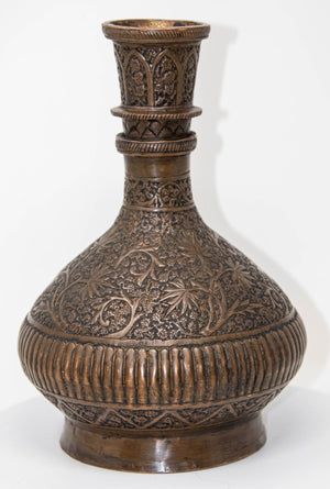 Antique Tinned Copper Indo-Persian Islamic Vase 19th Century