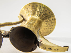 Antique Islamic Dallah Arabic Turkish Brass Coffee Pot or Tea Pot