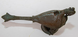 Antique Indian Bronze Parrot Figure oil Lamp Rajasthan 19th Century