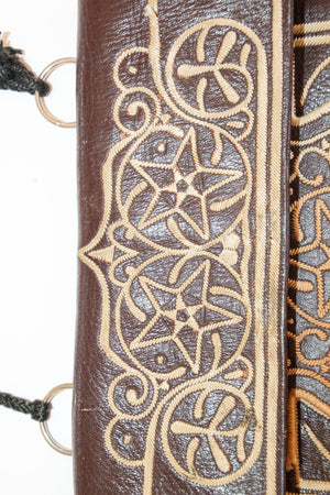 Collectible Vintage Hand-tooled Leather African Berber Tribal Moroccan Bag 1960's
