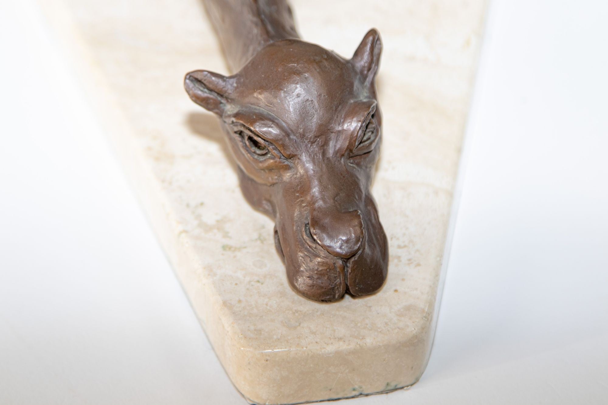 Bronze Resting Camel Sculpture on Marble Stand French School