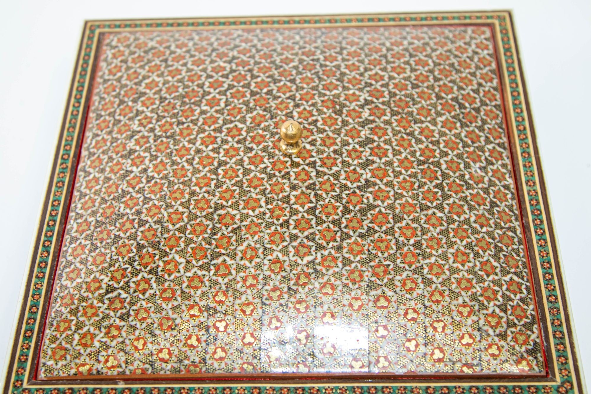 1950s Anglo Indian Style Micro Mosaic Inlaid Jewelry Box