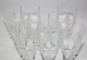 Frank Lloyd Wright by TIFFANY Crystal Tumbler Highball Glasses Barware Set of 8