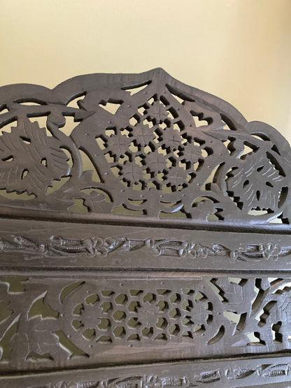 Hand-Carved Indo-Portuguese Moorish Queen Four-Poster Bed, India, 2000