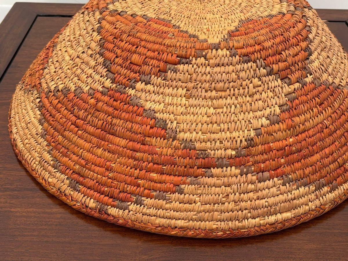 Large American Western Basket Vintage Woven Reed 1950s — additional view 16