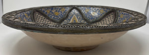 Antique Moroccan Moorish Handcrafted Ceramic Bowl Dish from Fez