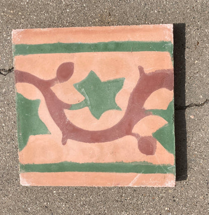 Moroccan Handcrafted Encaustic Cement Tile, Moorish Design, 1980