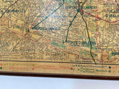 Vintage Paris Metro Map Print, Framed Mid-20th Century Artwork — additional view 15
