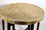 Moorish Islamic Brass Tray Table Spain 1920s