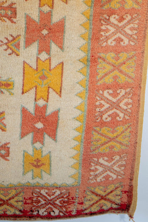 Moroccan Orange Vintage Beni MGuild Rug 1960s