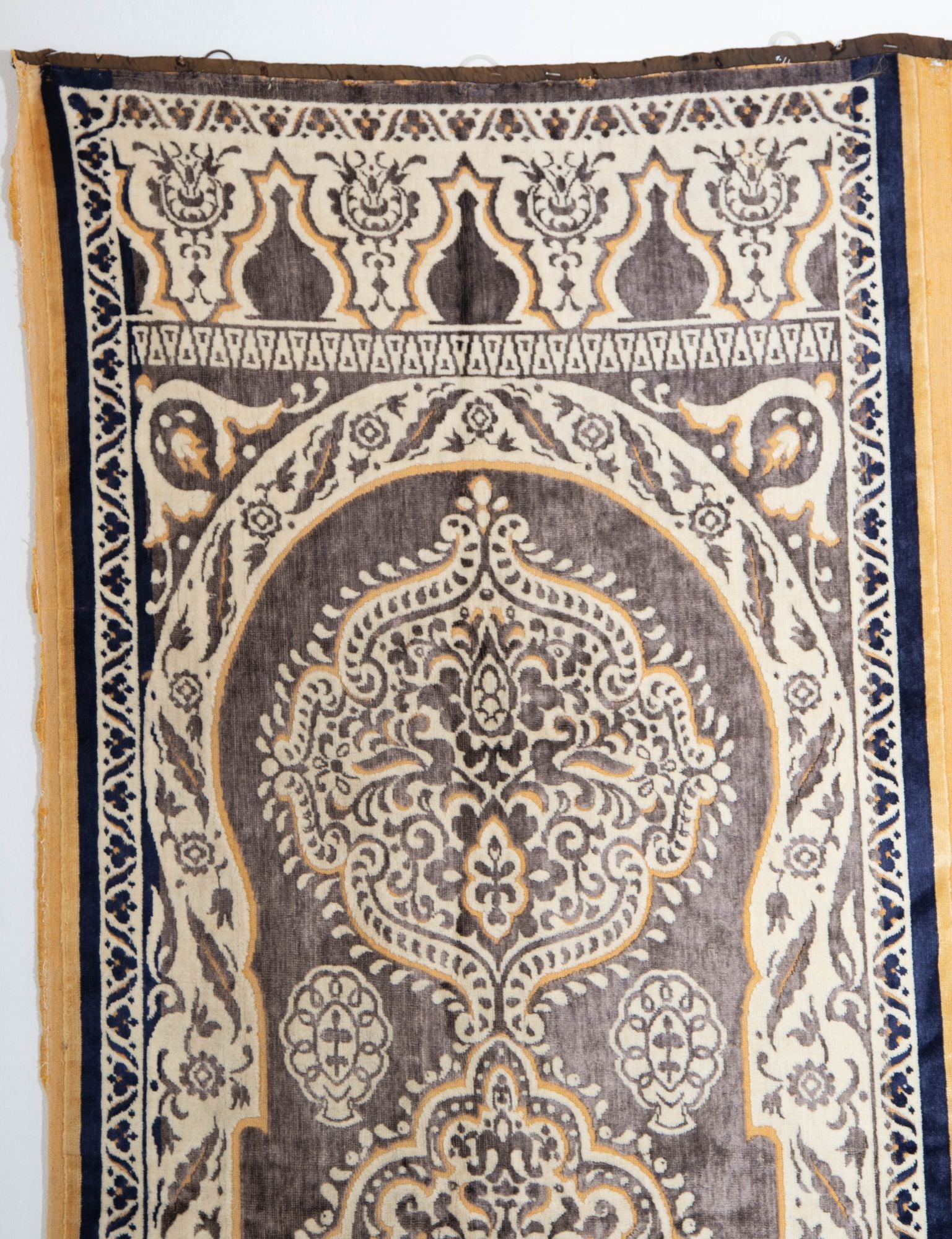 Antique Moroccan Moorish Silk Textile Tapestry Wall Hanging Hiti 19th C.