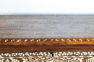 Antique Syrian Mother of Pearl Inlay Dowry Trunk 19th C.