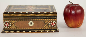 Moorish Wood Box Islamic Marquetry Mosaic Art Granada Spain Khatam Decor 1940s