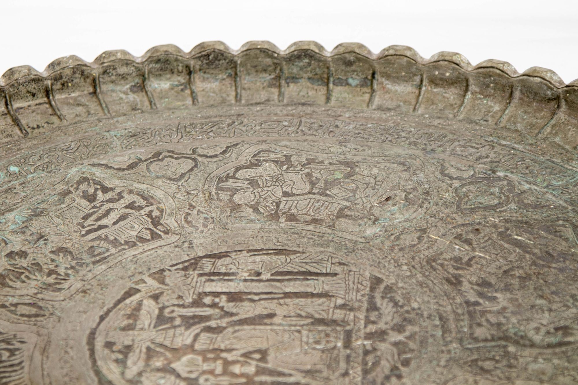 Antique Middle Eastern Persian Wall Hanging Metal Tray