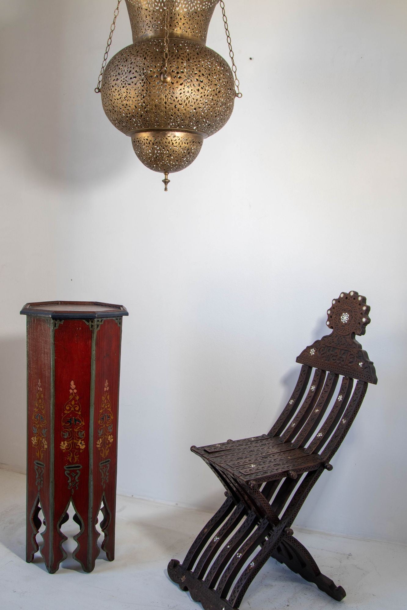 Moroccan Moorish Pedestal Octagonal Table 1960s