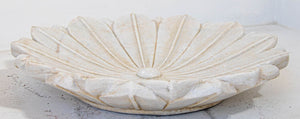 White Marble Open Lotus Flower Shape Large Blow Hand-Carved in India Raj Mughal