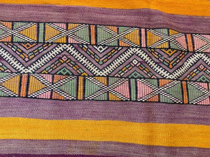 Vintage Hand-Woven Berber Kilim Rug by Moroccan Artisans, 6.5x10 ft