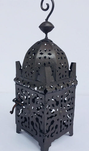 Moroccan Hurricane Metal Candle Lantern Indoor or Outdoor