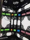 Moroccan Hall Lantern Light Fixture with Multi-Color Glass Moorish Style