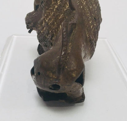 Vintage West African Cast-Brass Mythical Lion Folk Art Sculpture, circa 1960