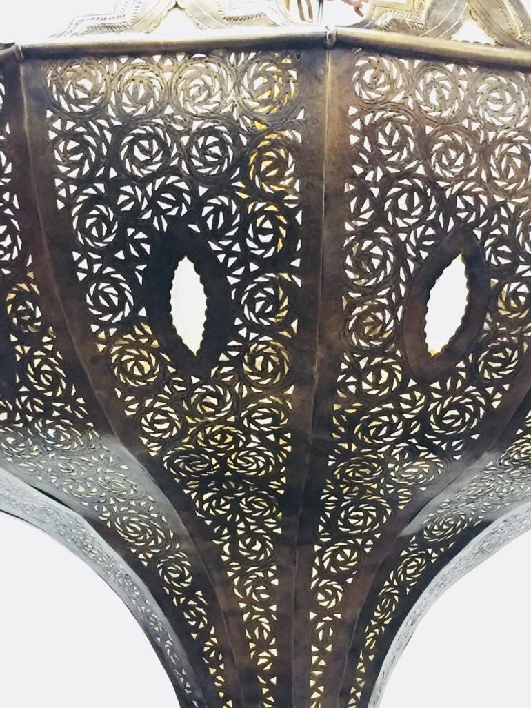 Large Vintage Brass Moroccan chandelier