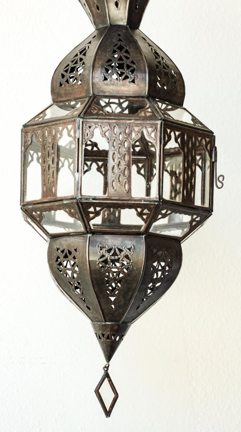 Handcrafted Moorish Glass Lantern Octagonal Shape