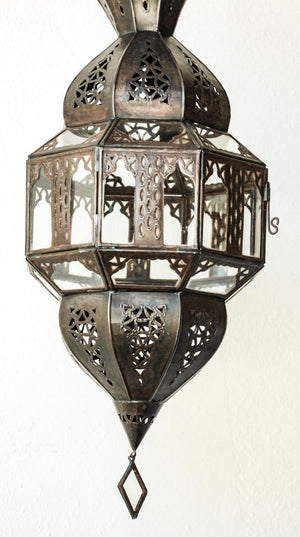 Handcrafted Moorish Glass Lantern Octagonal Shape