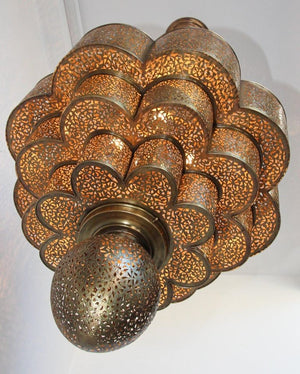 Moroccan Moorish Alhambra Brass Chandelier