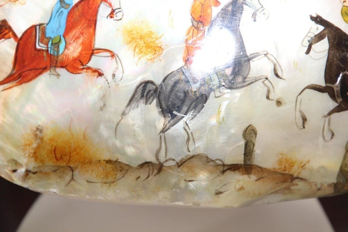 Middle Eastern Miniature Painting on Shell