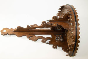 1920s Antique Moroccan Wall Bracket Shell Inlay Moorish Wall Shelf