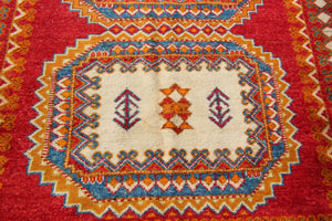 1960s Vintage Orange Moroccan Berber Rug