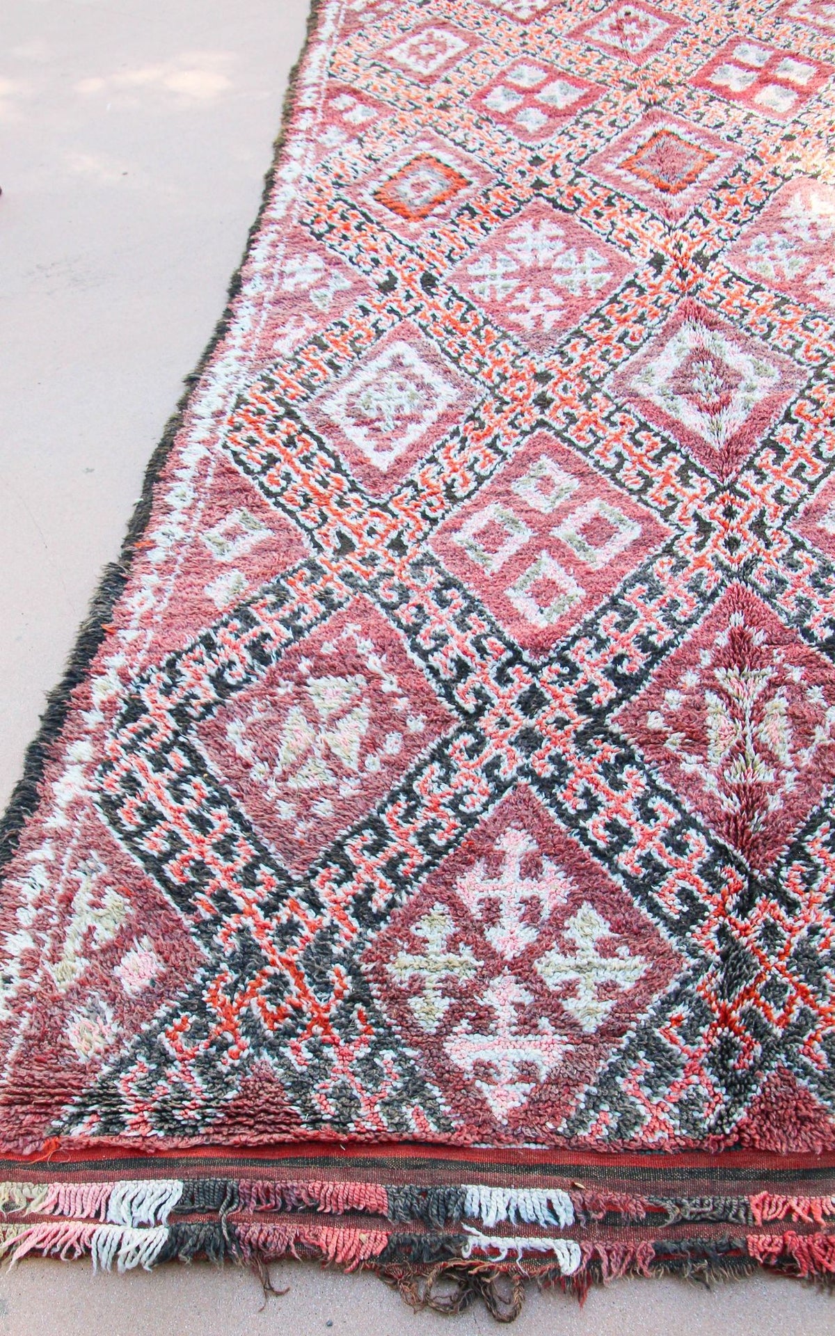 1960s Vintage Moroccan Berber Rug by Berber Tribes, Hand-Woven Wool