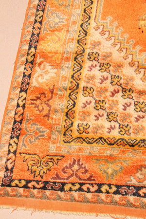 1960s Moroccan Berber Rug Burnt Orange 16ft Long