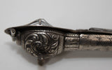Asian Silver Metal Hand Carved Peacock Sitar Veena Form Box 1950
