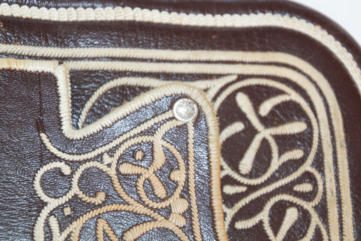 Collectible Vintage Hand-tooled Leather African Berber Tribal Moroccan Bag 1960