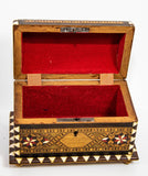 Moorish Spain Arch Top Wood Inaid Marquetry Jewelry Box
