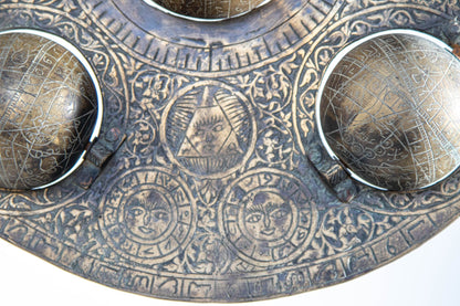 Islamic Cast Bronze Astrolabe with Five Celestial Globes Astronomical Instrument