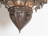 Moroccan Hanging Clear Glass Lantern in a Moorish Star Shape