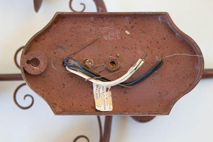 Pair of Vintage Spanish Revival Wrought-Iron Three-Light Wall Sconces — detail view 15
