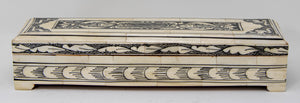 Moorish Islamic Mughal Raj Decorative Vizagapatam Carved Bone Jewelry Box India